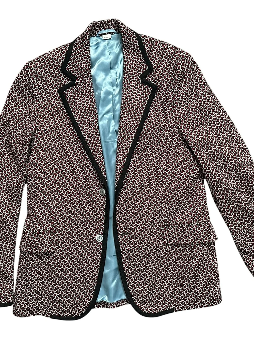 Gucci Men's Geometric Micro-Pattern Blazer with Contrast Piping READ